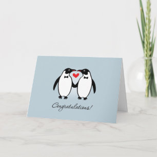 Carte Félicitations Mariages aux pingouins gays