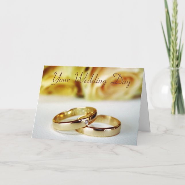 Carte Félicitations Mariages/Mariée & Salle (Devant)