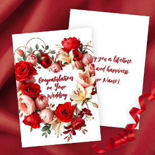 Carte Félicitations Mariages pour l'élégance de la couro