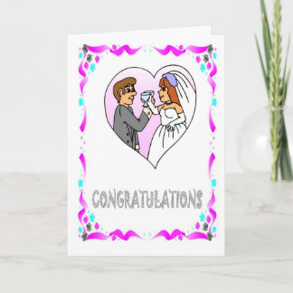 Carte Félicitations, Mariée et mariée