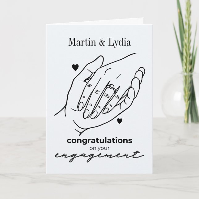 Carte Félicitations minimalistes pour vos fiançailles (Devant)