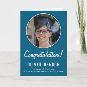 Carte Félicitations modernes Diplômé en photo