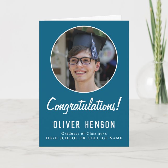Carte Félicitations modernes Diplômé en photo (Devant)