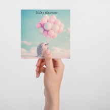 Carte Félicitations Naissance Hérisson Pastel Ball