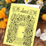 Carte Félicitations New Home Garden Door Custom<br><div class="desc">Disponible en téléchargement numérique pour envoyer rapidement des e-mails et économiser sur l'affranchissement. Dessin doux d'une porte d'entrée et d'un jardin pour féliciter quelqu'un pour sa nouvelle maison ou les accueillir dans le quartier! Cliquez sur "Personnaliser" ci-dessus pour modifier le texte. Cliquez ensuite sur "modifier à l'aide de l'outil de...</div>