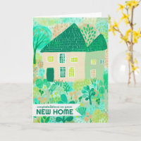 Félicitations New Home Jardin Aquarelle Cute