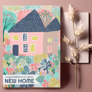 Carte Félicitations New Home Jardin Aquarelle Cute