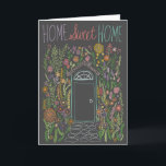 Carte Félicitations New Home Sweet Garden Door Custom<br><div class="desc">Également disponible en téléchargement numérique pour envoyer rapidement des e-mails et économiser sur l'affranchissement. Dessin coloré doux d'une porte d'entrée et d'un jardin pour féliciter quelqu'un pour sa nouvelle maison ou les accueillir dans le quartier! Cliquez sur "Personnaliser" ci-dessus pour modifier le texte. Cliquez ensuite sur "modifier à l'aide de...</div>