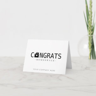 Carte Félicitations noires Nouveau propriétaire immobili