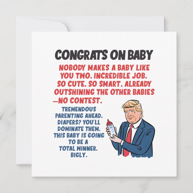 Carte Félicitations Nouveau bébé (Devant)