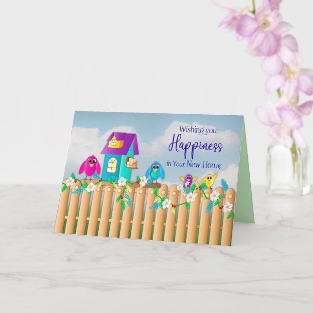 Carte Félicitations Nouveau foyer Oiseaux se déplaçant d (Orchidée)