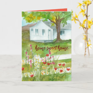 Carte Félicitations Nouveau Home Sweet Home Red Poppies