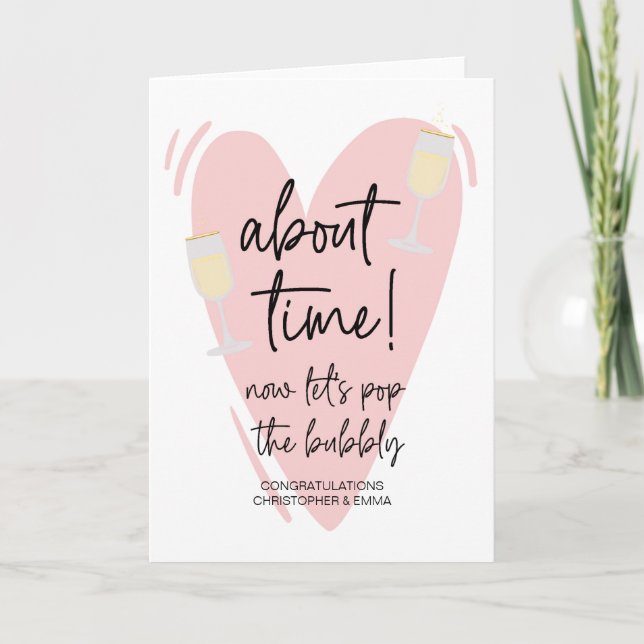 Carte Félicitations Nouveau Monsieur et Madame la Fiança (Devant)