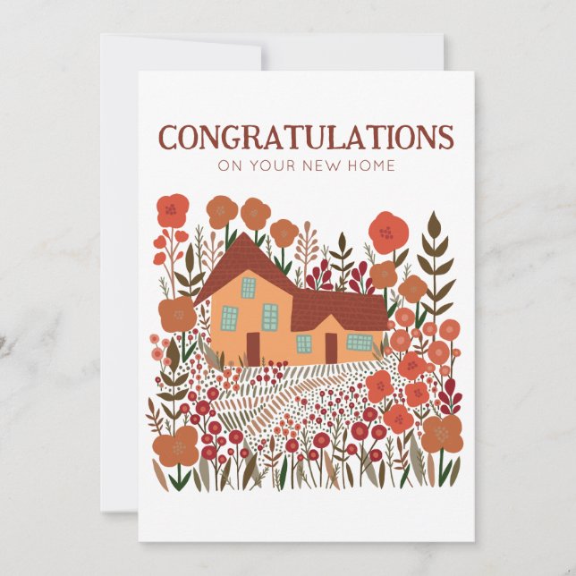 Carte FÉLICITATIONS Nouvelle maison Maison ferme (Devant)