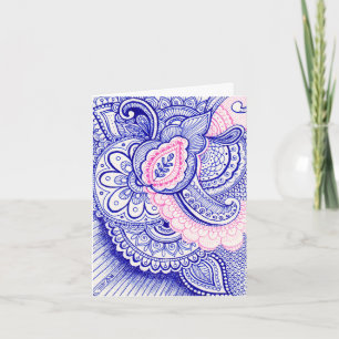 Carte Félicitations Nouvelle Maman Bébé Damassé Mandala