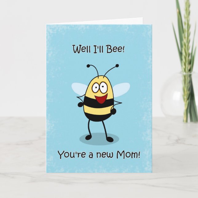 Carte Félicitations Nouvelle Maman Mère, Bumble Bee Card (Devant)