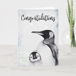 Carte Félicitations Nouvelle Maman Pingouin Bébé Neige H