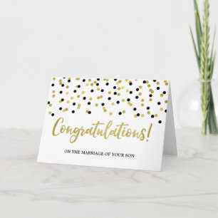 Carte Félicitations Parents of the Groom Gold Black