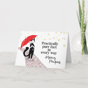 Carte Félicitations Performance Humour Chat Meowy Pawpin