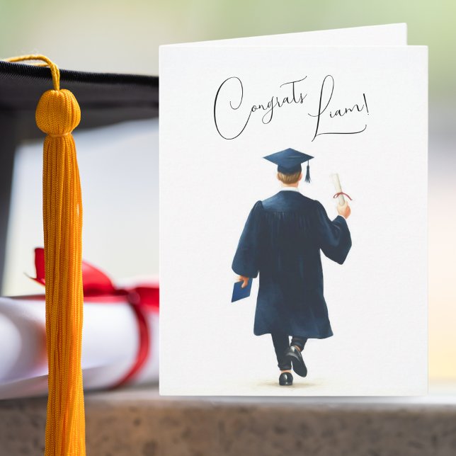 Carte Félicitations Personnalisées Homme de graduation (Minimalist graduation card that you can personalize! )