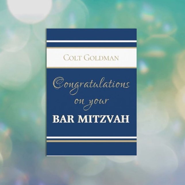 Carte Félicitations personnalisées pour Bar Mitzvah (Créateur téléchargé)