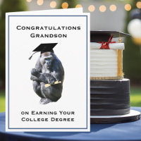 Félicitations Petit-fils  Diplôme Gorille Drôle