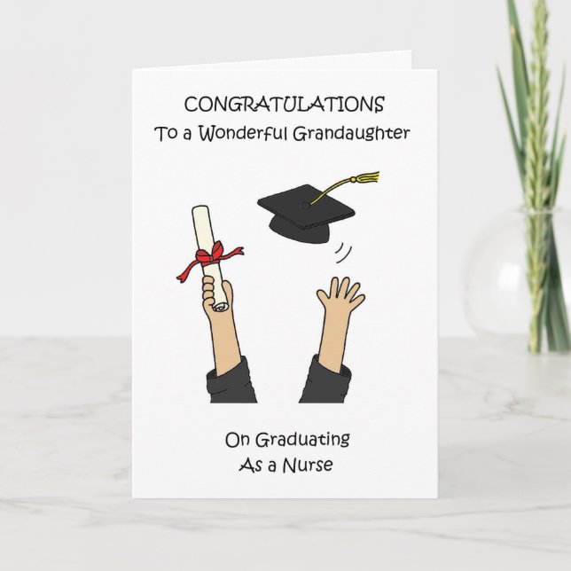 Carte Félicitations Petite-fille Diplômée Infirmière (Devant)