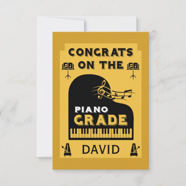 Carte Félicitations Piano Music Exam (Devant)