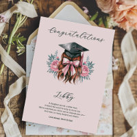Félicitations Poème de Graduation Fille Casquette