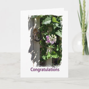 Carte Félicitations - Porte avec Fleur