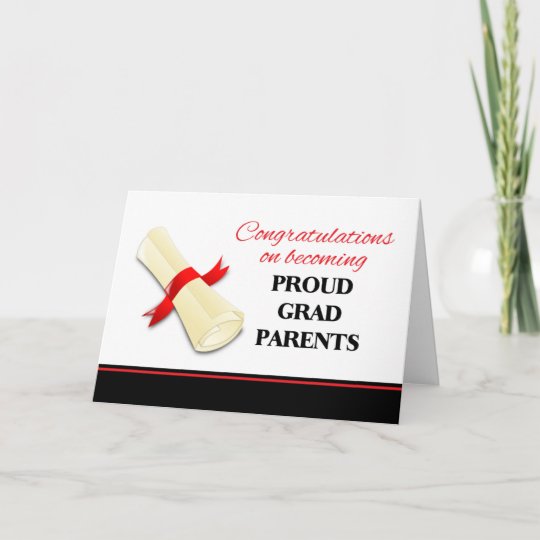 Carte Felicitations Pour Des Parents De Diplome Zazzle Fr