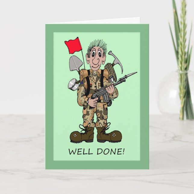 Carte Félicitations pour devenir un soldat (Devant)