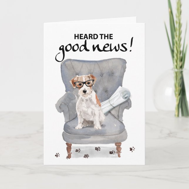 Carte Félicitations pour Good News Dog with Newspaper (Devant)