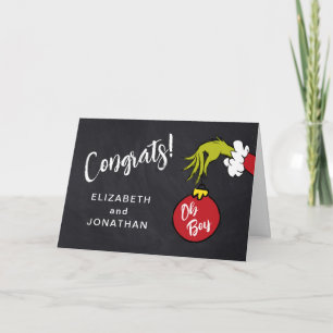 Carte Félicitations pour la Baby Shower Oh Boy Grinch