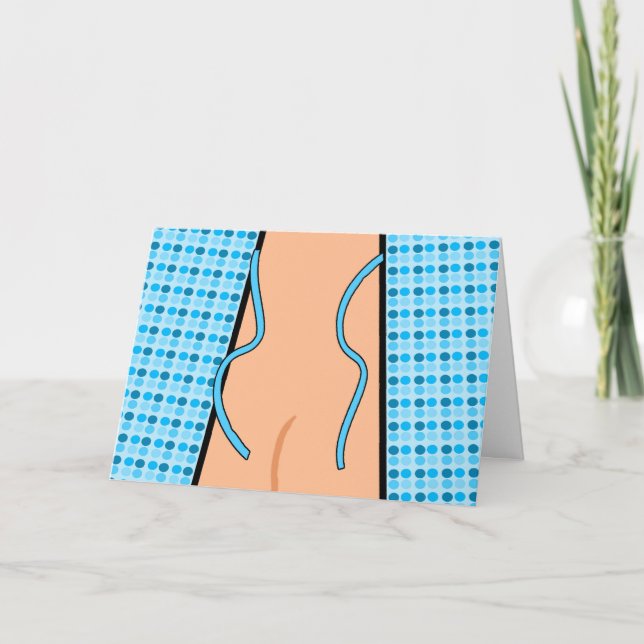 Carte Félicitations pour la Colonoscopie, Open Gown (Devant)