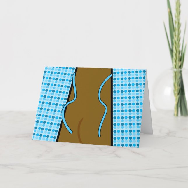 Carte Félicitations pour la Colonoscopie, Open Gown (Devant)