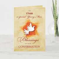 Félicitations pour la confirmation du jeune homme