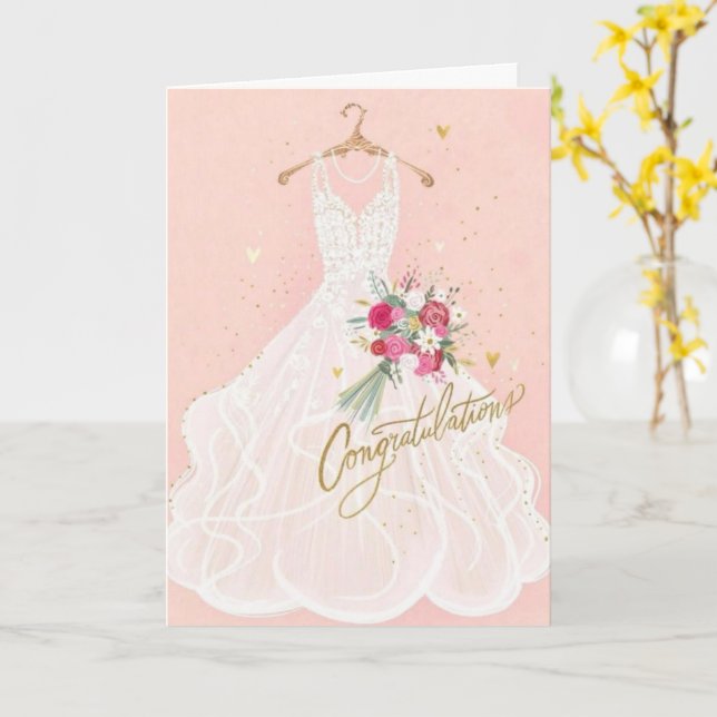 Carte Félicitations pour la fête de mariage (Fleur jaune)