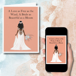 Carte Félicitations pour la fête de mariage de la mariée