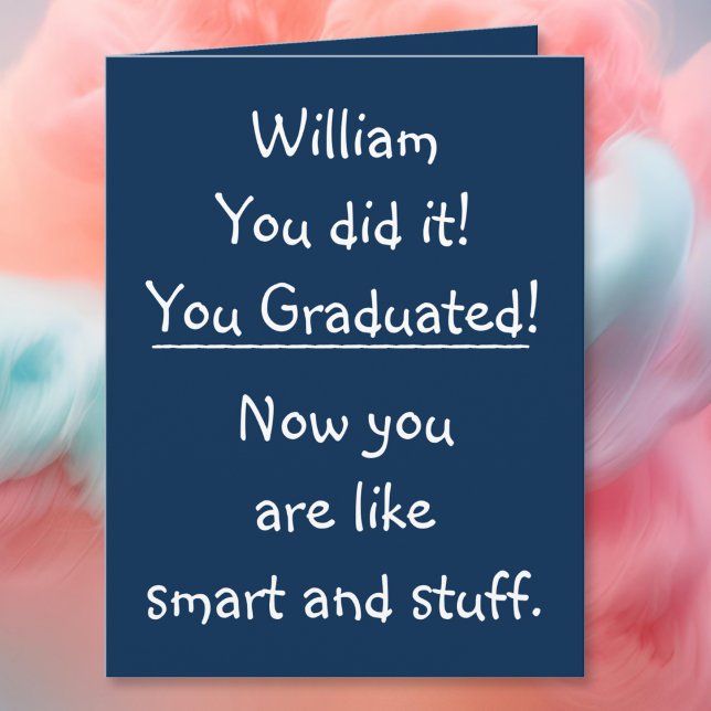 Carte Félicitations pour la graduation personnalisée Cit (Custom Graduation Congratulations Funny Quote BIG Card)