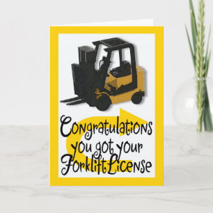 Carte Félicitations pour la licence Forklift