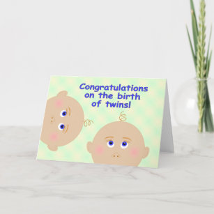 Carte Félicitations pour la naissance des jumeaux !