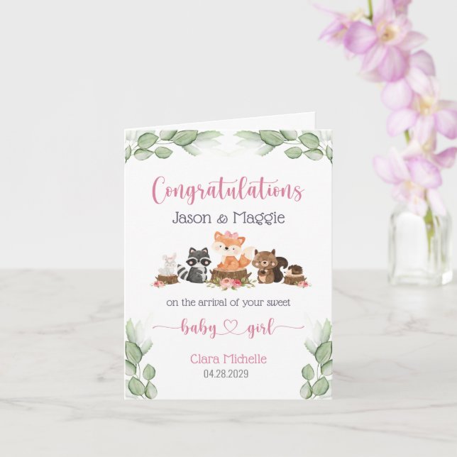 Carte Félicitations pour la nouvelle fille de bébé de Wo (Orchidée)