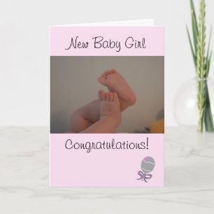 Carte Félicitations pour la nouvelle petite fille Hochet