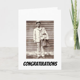 Carte Félicitations pour la nouvelle photo Vintage amusa