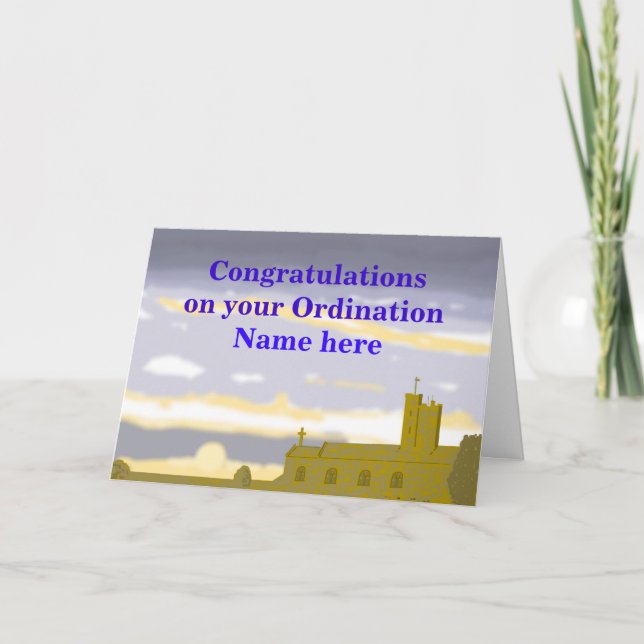 Carte Félicitations pour la personnaliser d'ordination a (Devant)