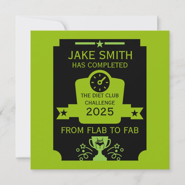 Carte Félicitations pour la perte de poids (Devant)