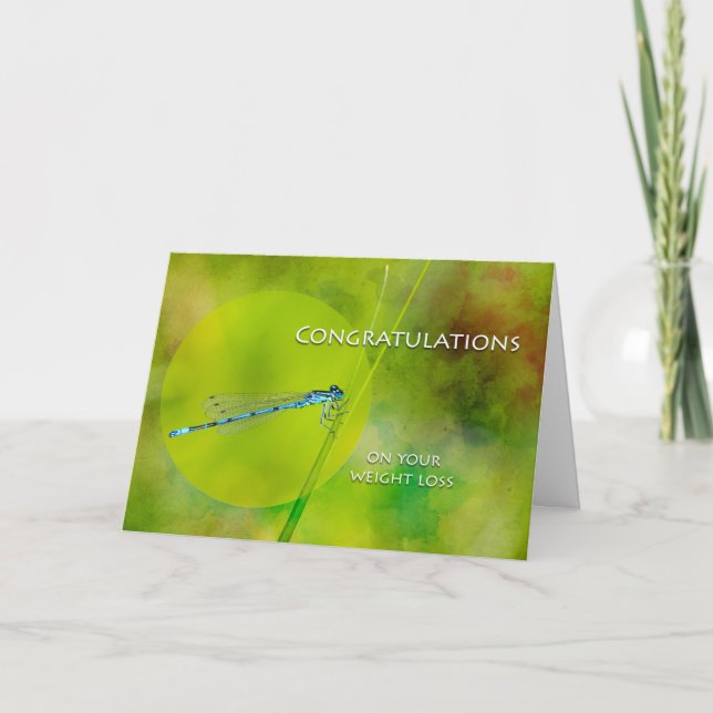 Carte Félicitations pour la perte de poids, Damselfly su (Devant)