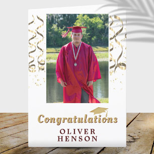 Carte Félicitations pour la photo de remise des diplômes