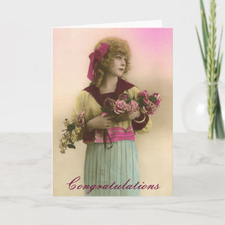 Carte Félicitations pour la photo vintage